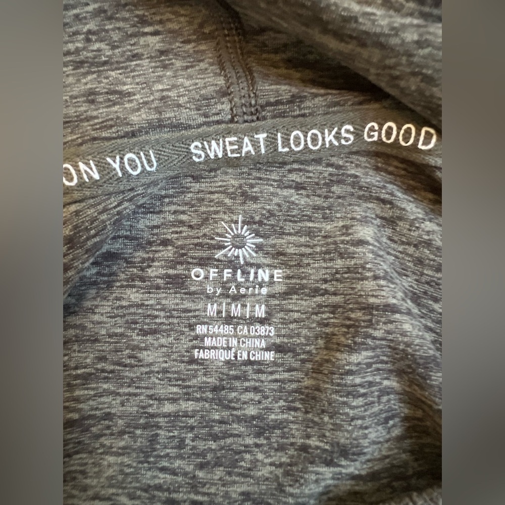 OFFLINE by Aerie Hooded Sweatshirt Grey Women’s Size M Long Sleeve - Picture 6 of 8